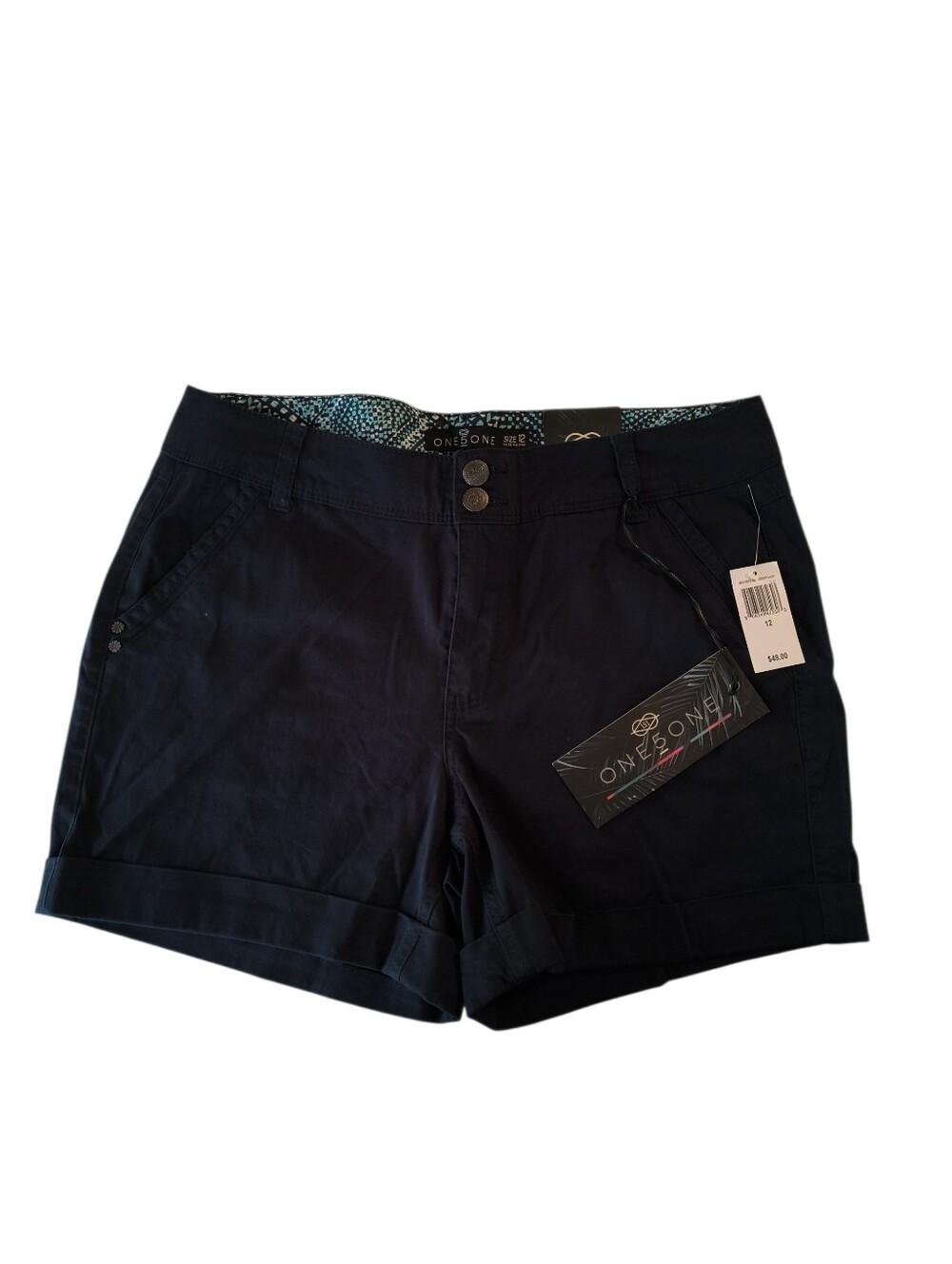NWT one 5 one Navy Cuffed Women's  Shorts Size 12